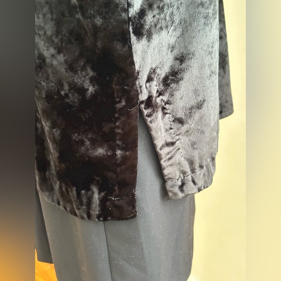 Soft Surroundings Crushed Black Velvet Tunic Top Gold Sequin Trim SZ L Good Cond - Picture 5 of 11